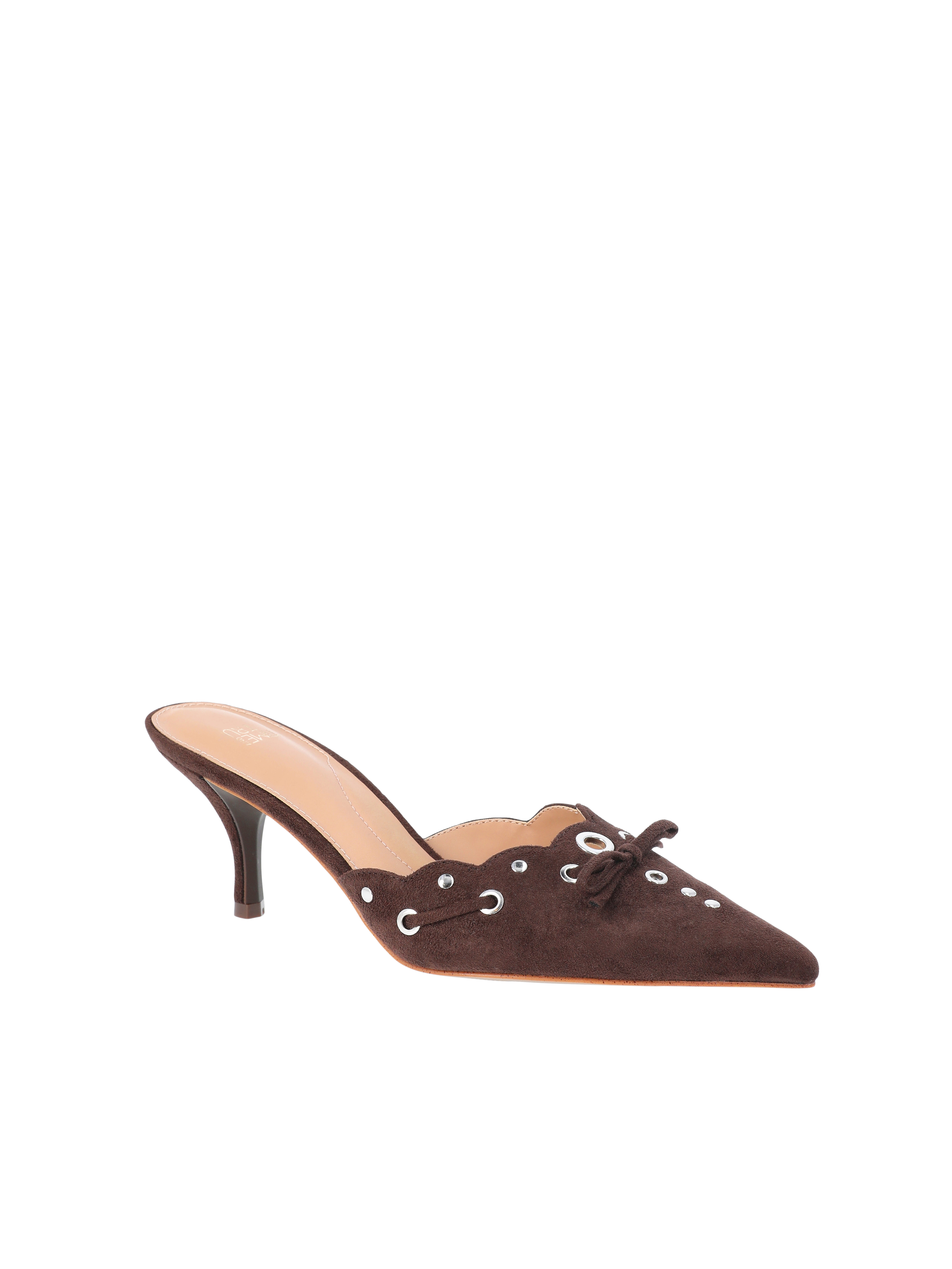 Time and Tru Women's Studded Kitten Heel Mules