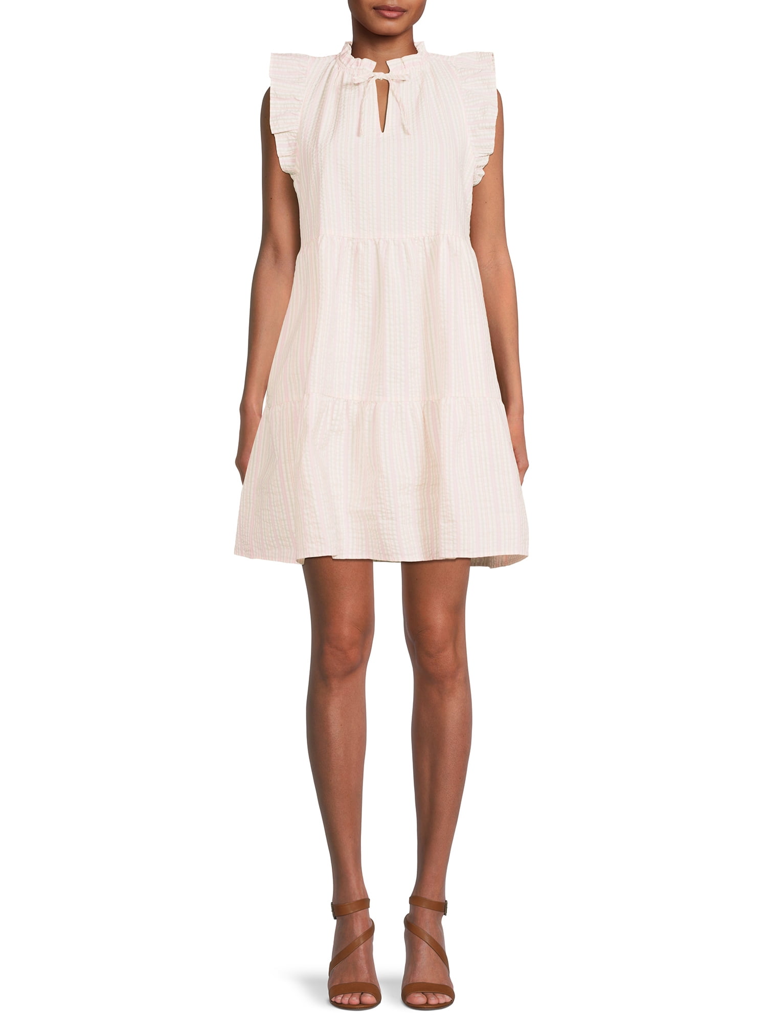 Time and Tru Women's Knee Length TShirt Dress with Chest Pocket