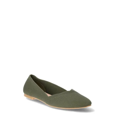 Time and Tru Women's Knit Ballet Flats, Sizes 6-11