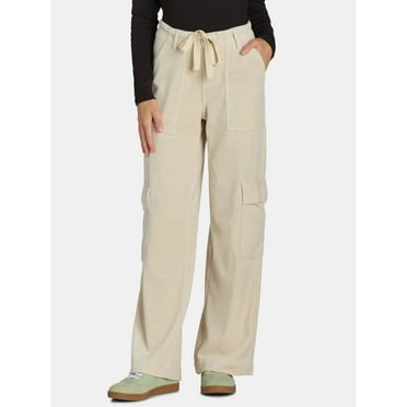 Time and Tru Women’s Knit Cargo Mid Rise Pants, 31" Inseam, Sizes XS-XXXL