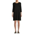 thumbnail image 1 of Time and Tru Women's Knit Dress with 3/4-Length Sleeves, 1 of 5