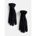 thumbnail image 1 of Time and Tru Women's Knit Gloves with Quilted Cuffs, Black, One Size, 1 of 4