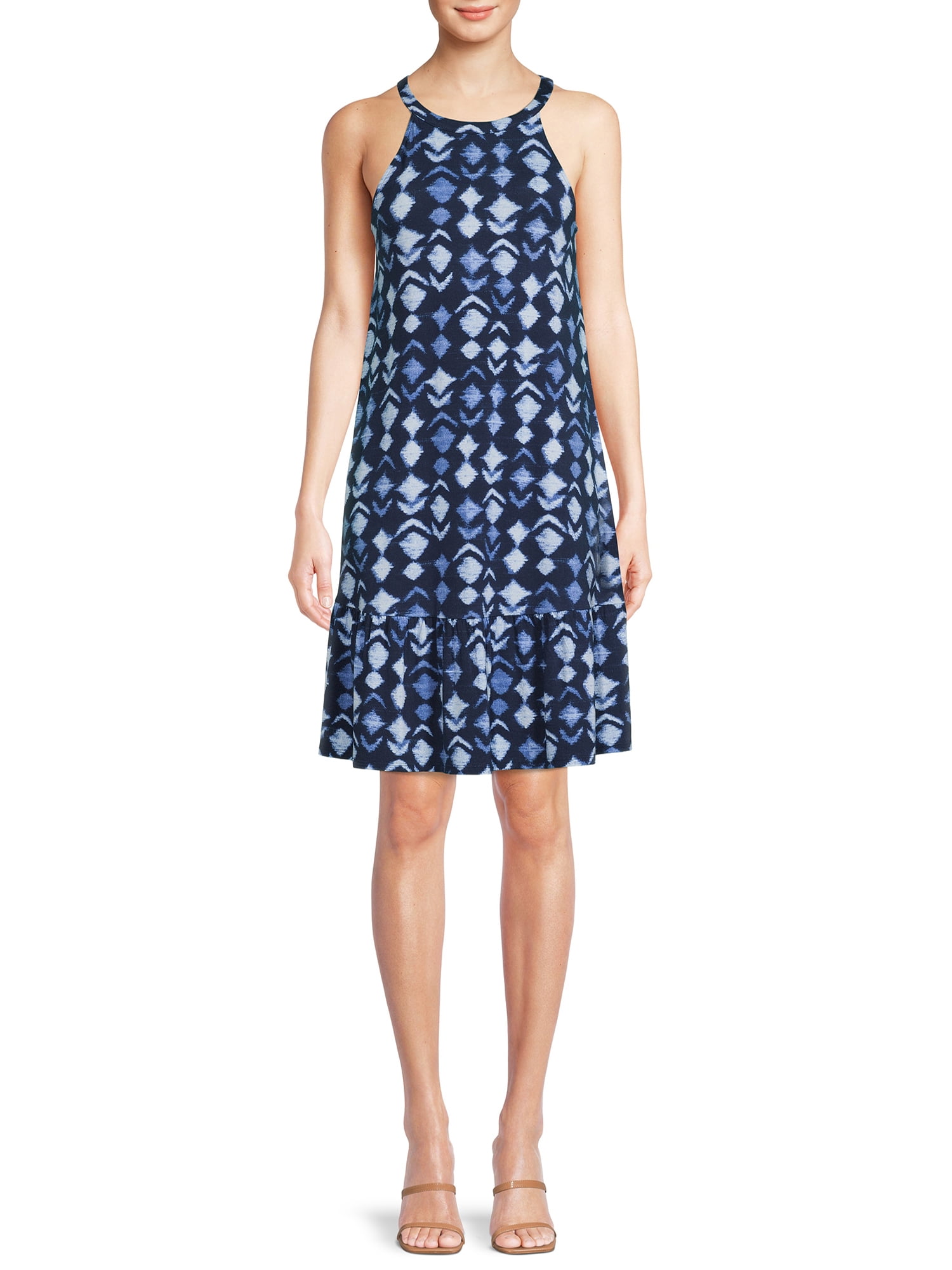 matching blue dress couple Libby Pleated Halter Mini Dress main image 0
