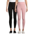 thumbnail image 1 of Time and Tru Women's Knit Leggings, 2-pack, 1 of 11