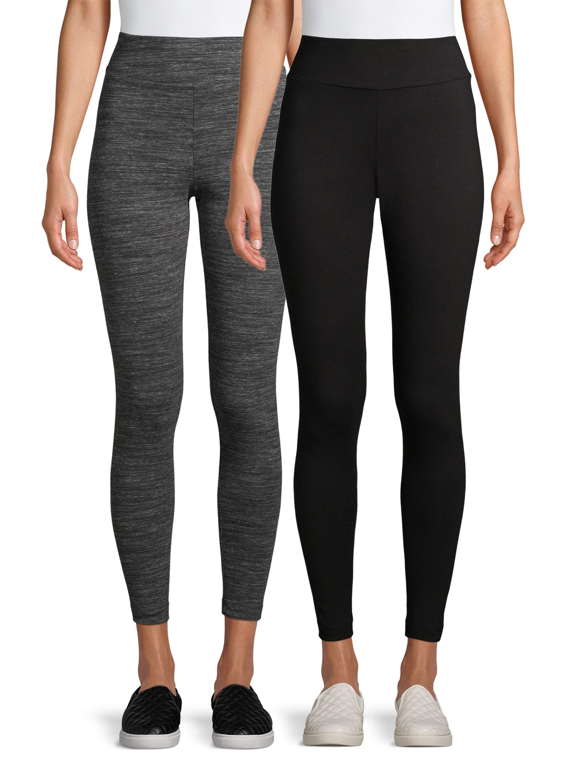 Time and Tru Women's Knit Leggings, 2-pack - image 1 of 11
