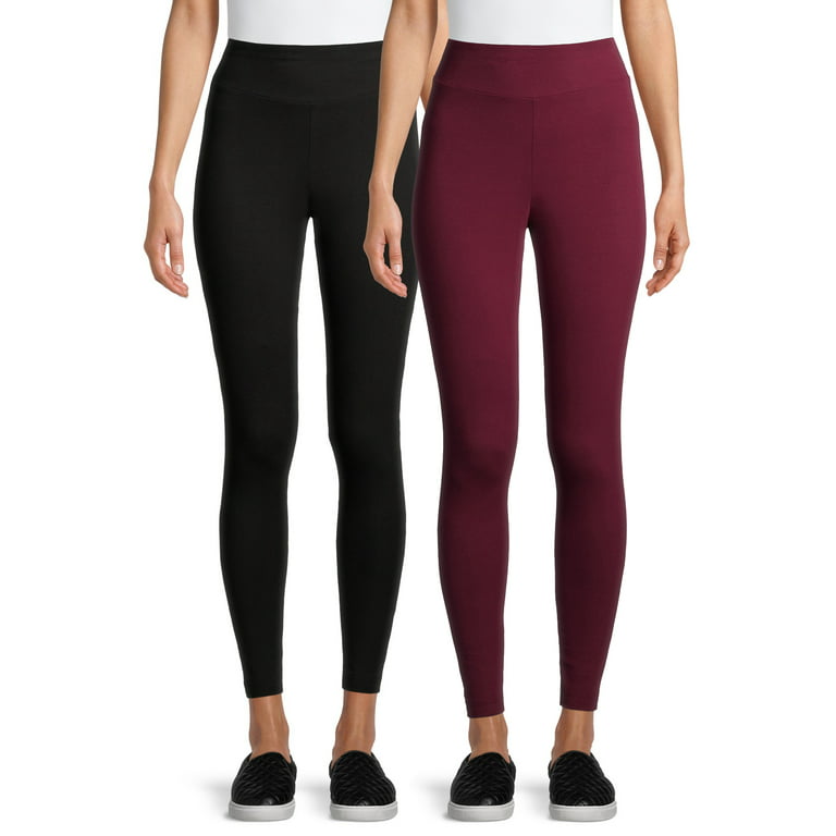 Time and Tru Women's Knit Leggings, 2-Pack