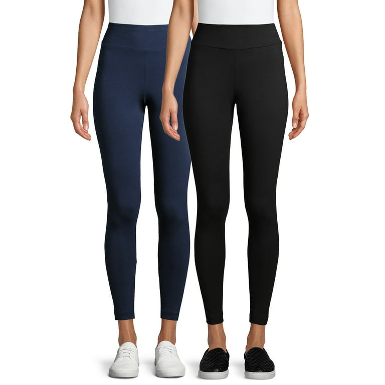 Time and Tru Women's Knit Leggings, 2-Pack 