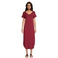 thumbnail image 1 of Time and Tru Women's Knit Maxi Dress with Short Sleeves, Sizes XS-XXXL, 1 of 6