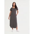 thumbnail image 1 of Time and Tru Women's Knit Maxi Dress with Short Sleeves, Sizes XS-XXXL, 1 of 3