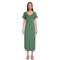 thumbnail image 1 of Time and Tru Women's Knit Maxi Dress with Short Sleeves, Sizes XS-XXXL, 1 of 6