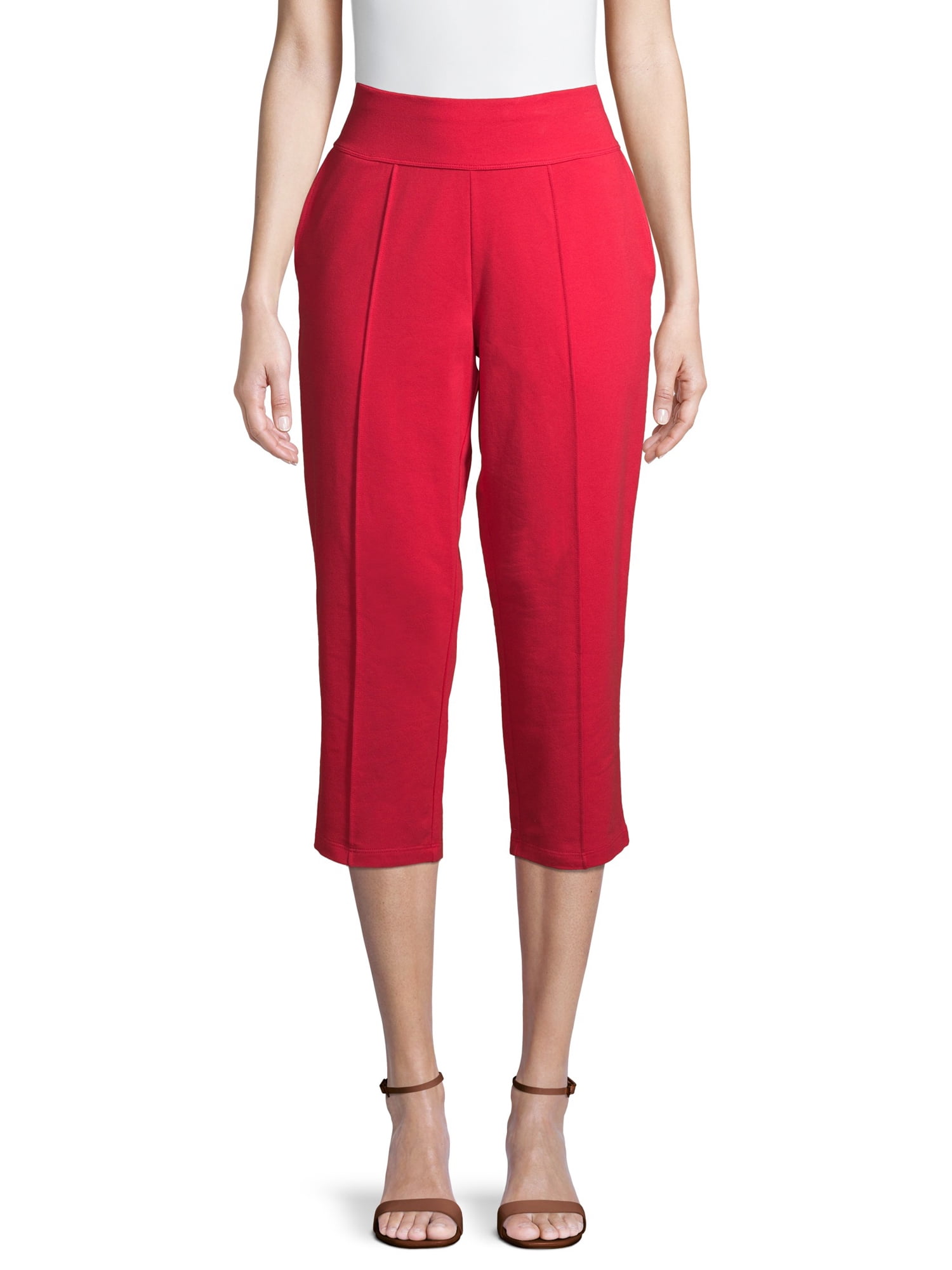 Time and Tru Women's Knit Pull On Capri Pants - Walmart.com