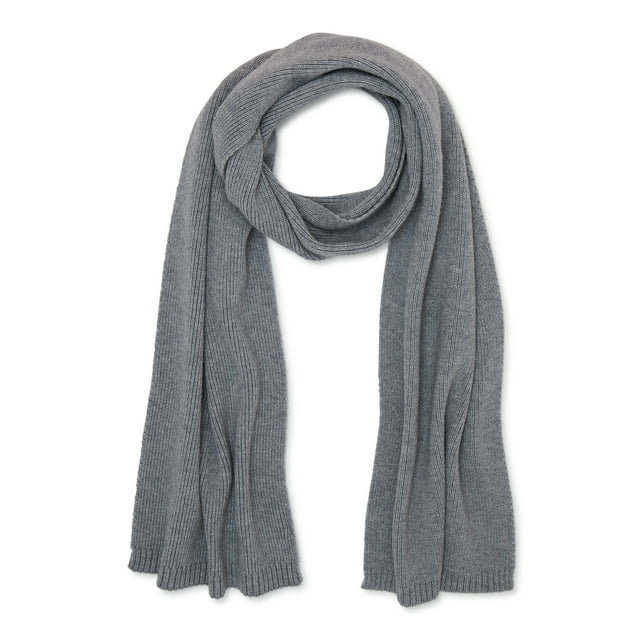 Time and Tru Women's Knit Scarf with Ribbed Trim - Walmart.com