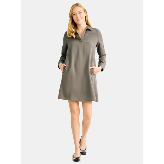 Time and Tru Women's Knit Shirtdress, Sizes XS-XXXL