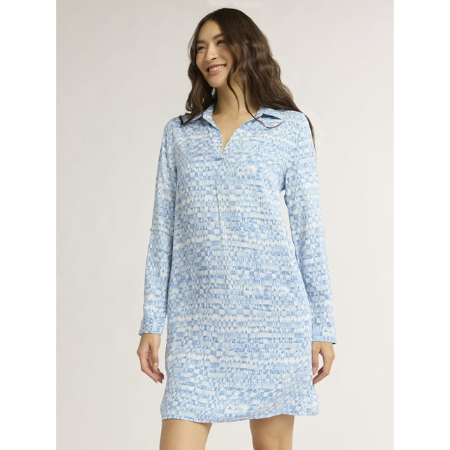 Time and Tru Women's Knit Shirtdress, Sizes XS-XXXL