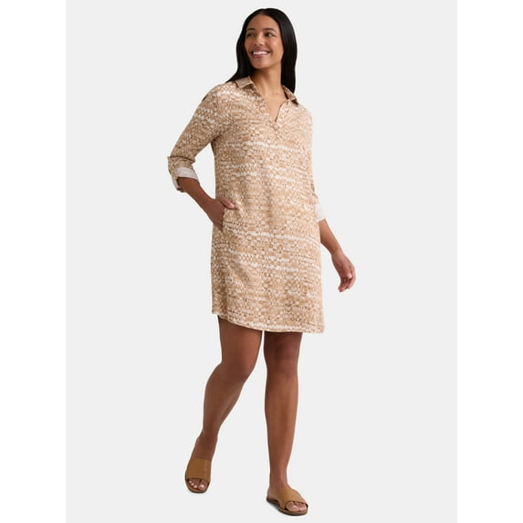 Time and Tru Women's Knit Shirtdress, Sizes XS-XXXL
