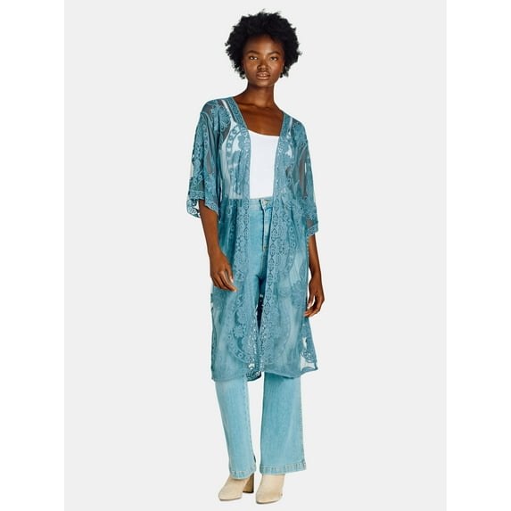 Time and Tru Women's Lace Coverup, Sizes S-3XL