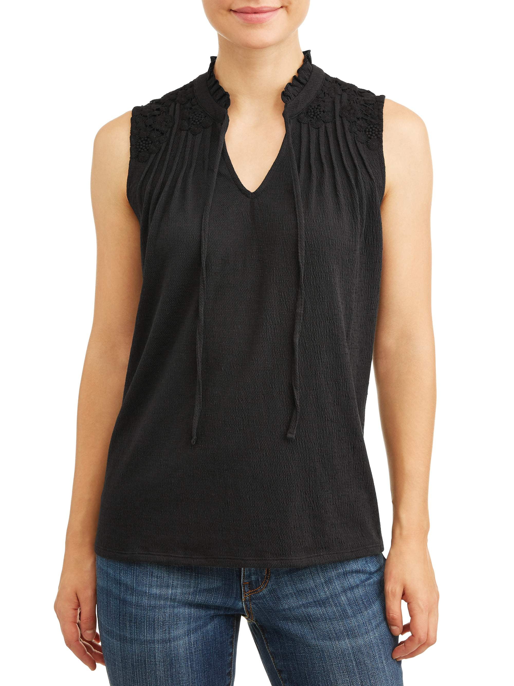 Time and Tru Women's Lace Tank Top