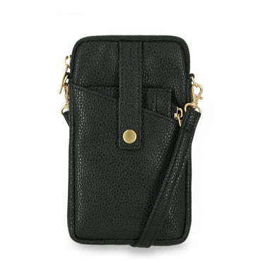 Time and Tru Women's Lanie Phone Wallet, Solid Black