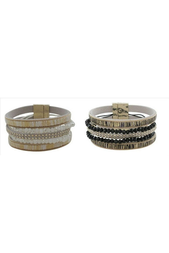 Women's Layered Bead Bracelet Set, 2-Piece