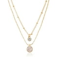 thumbnail image 1 of Time and Tru Women’s Layered Necklace with Cubic Zirconia Pendant, 1 of 4