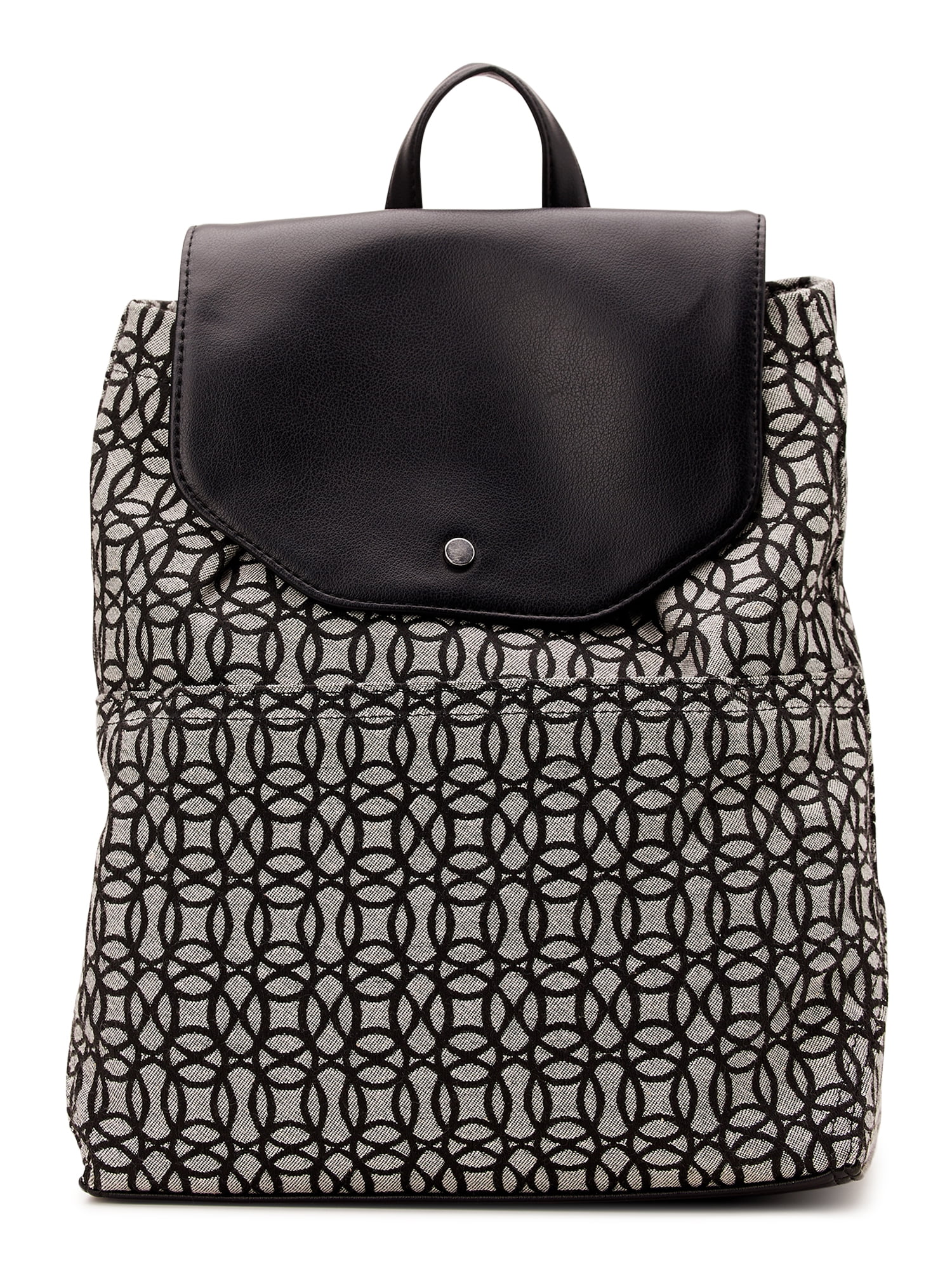 Time and Tru Women's Layla Backpack, Black Jacquard