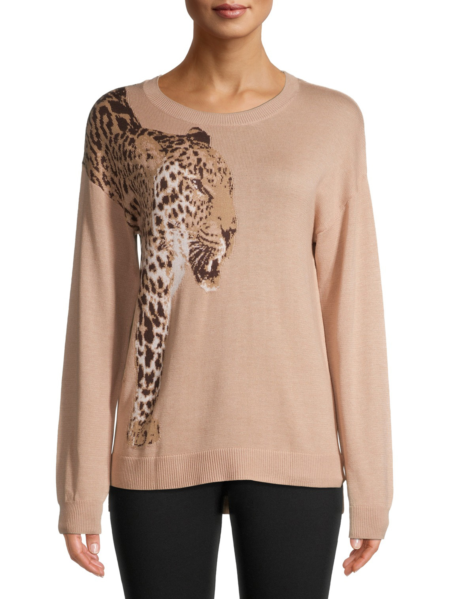 Time and Tru Women's Leopard Sweater