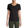 thumbnail image 1 of Time and Tru Women’s Lettuce Edge Short Sleeve T-Shirt, 1 of 6