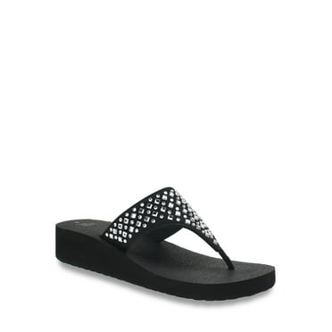 Time and Tru Women's Lifestyle Flip Flop Wedge