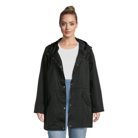 Time and Tru Women's Lightweight Anorak Jacket with Hood, Sizes XS-3X