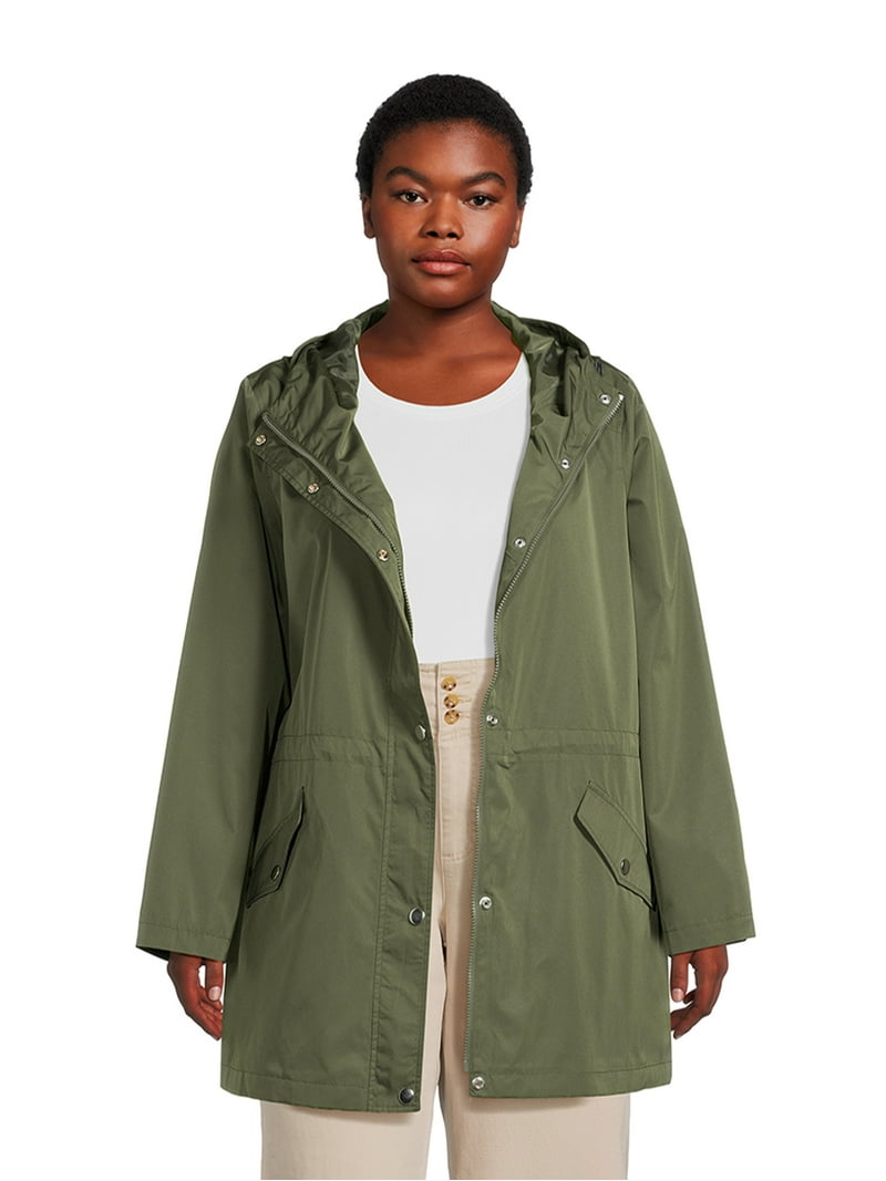 Time and Tru Women's Lightweight Anorak Jacket with Hood, Sizes XS