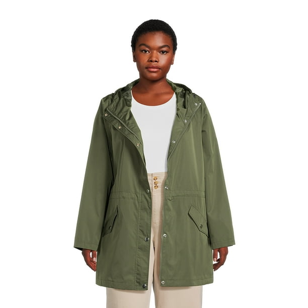 Time and Tru Women's Lightweight Anorak Jacket with Hood, Sizes XS3X