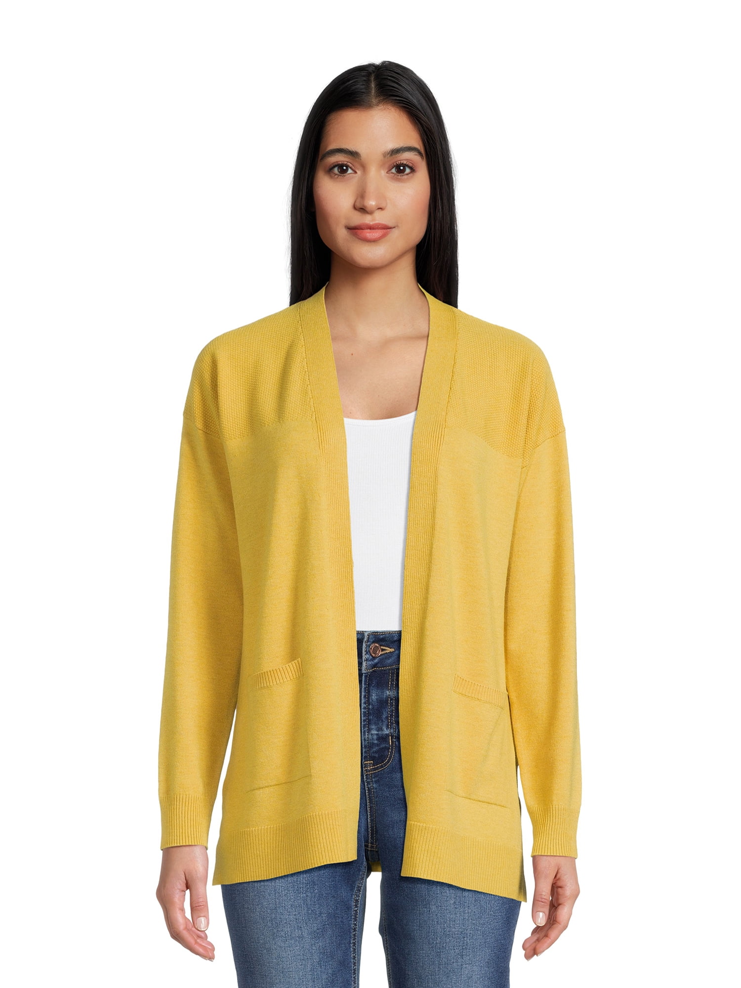 Time and Tru Women's Lightweight Open Front Cardigan - Walmart.com