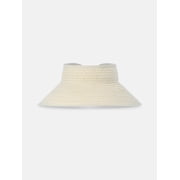 Women's Lightweight Packable Straw Visor Hat, Light Natural