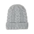 thumbnail image 1 of Time and Tru Women’s Lined Cable Knit Beanie Hat, Medium Grey Heather, 1 of 3