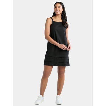 Time and Tru Women’s Linen Blend Mini Shift Dress, Sizes XS-XXXL