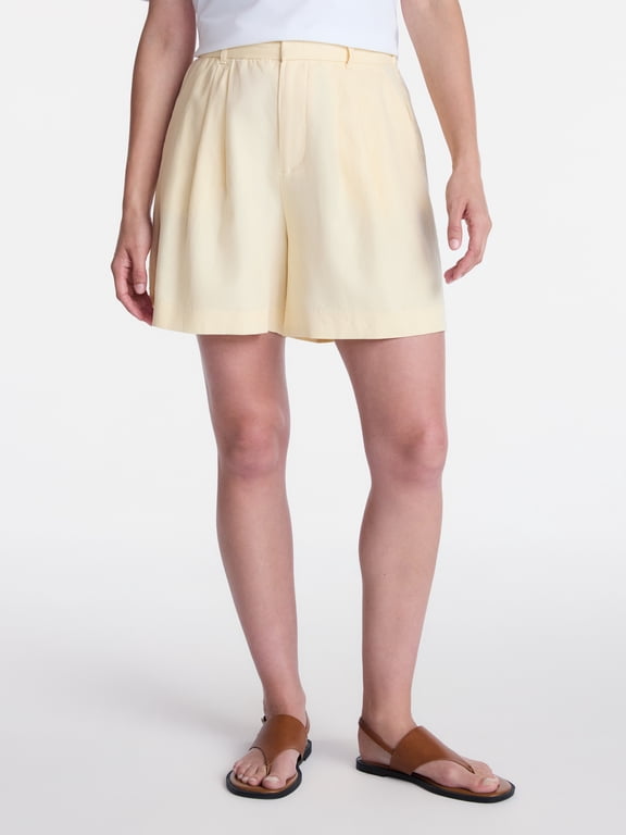 Women's Linen Blend Shorts, 5 in Inseam, Sizes XS-XXXL