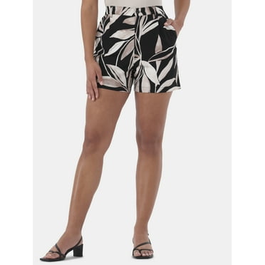 Time and Tru Women’s Linen-Blend Shorts, 5” Inseam, Sizes XS-XXXL