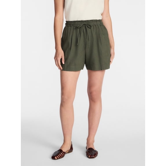 Time and Tru Women's Linen Blend Shorts, Sizes XS-XXXL