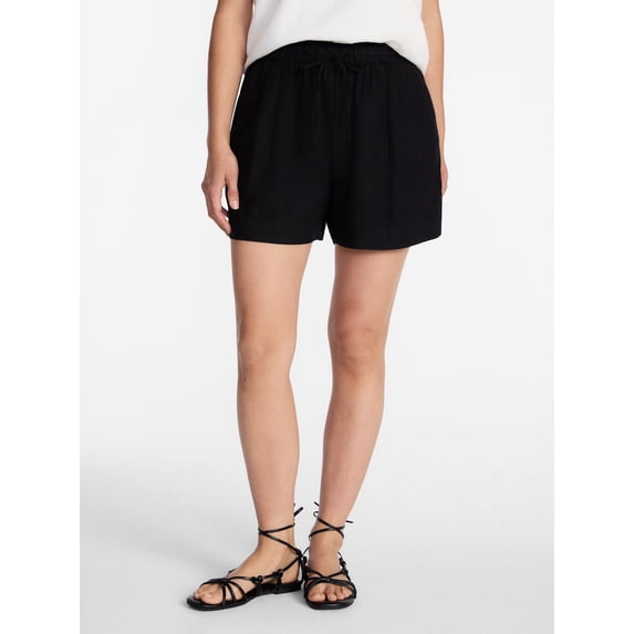 Time and Tru Women's Linen Blend Shorts, Sizes XS-XXXL