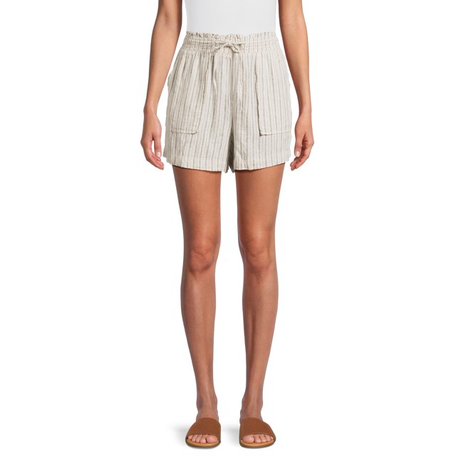 Short Free Assembly Femme 3XL - Taille Haute, élastiqué, Motif Floral, Coton