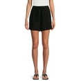 thumbnail image 1 of Time and Tru Women's Linen Blend Shorts with Smocked Waist, Sizes XS-XXXL, 1 of 7