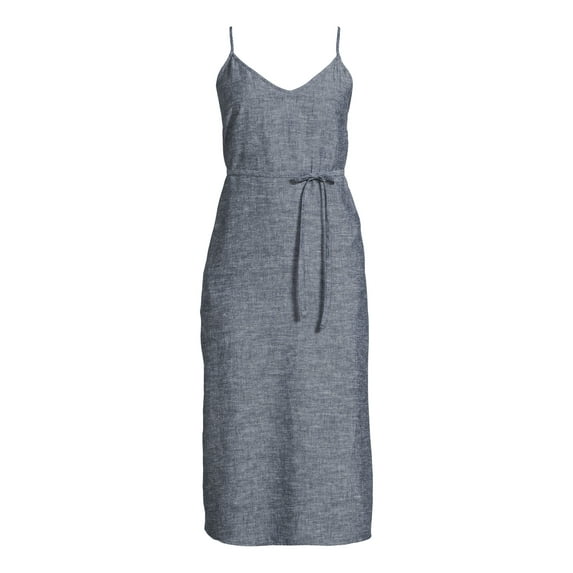 Time and Tru Women's Linen Blend Slip Dress, Sizes XS-XXXL