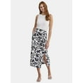thumbnail image 1 of Time and Tru Women's and Women’s Plus Linen Blend Midi Skirt with Side Slit, Sizes XS-4X, 1 of 4