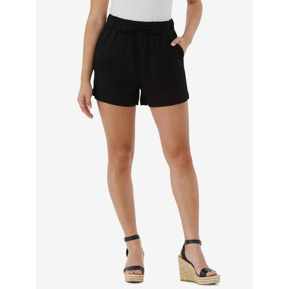 Time and Tru Women's Linen Blend Pull On Shorts, 3.5" Inseam, Sizes XS-XXXL