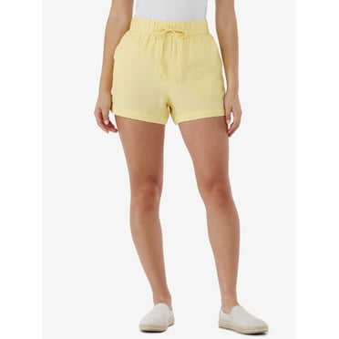Time and Tru Women's Linen Blend Pull On Shorts, 3.5" Inseam, Sizes XS-XXXL