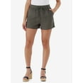 thumbnail image 1 of Time and Tru Women's Linen Blend Pull On Shorts, 3.5" Inseam, Sizes XS-XXXL, 1 of 5