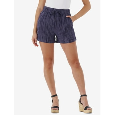 Time and Tru Women's Linen Blend Pull On Shorts, 3.5" Inseam, Sizes XS-XXXL