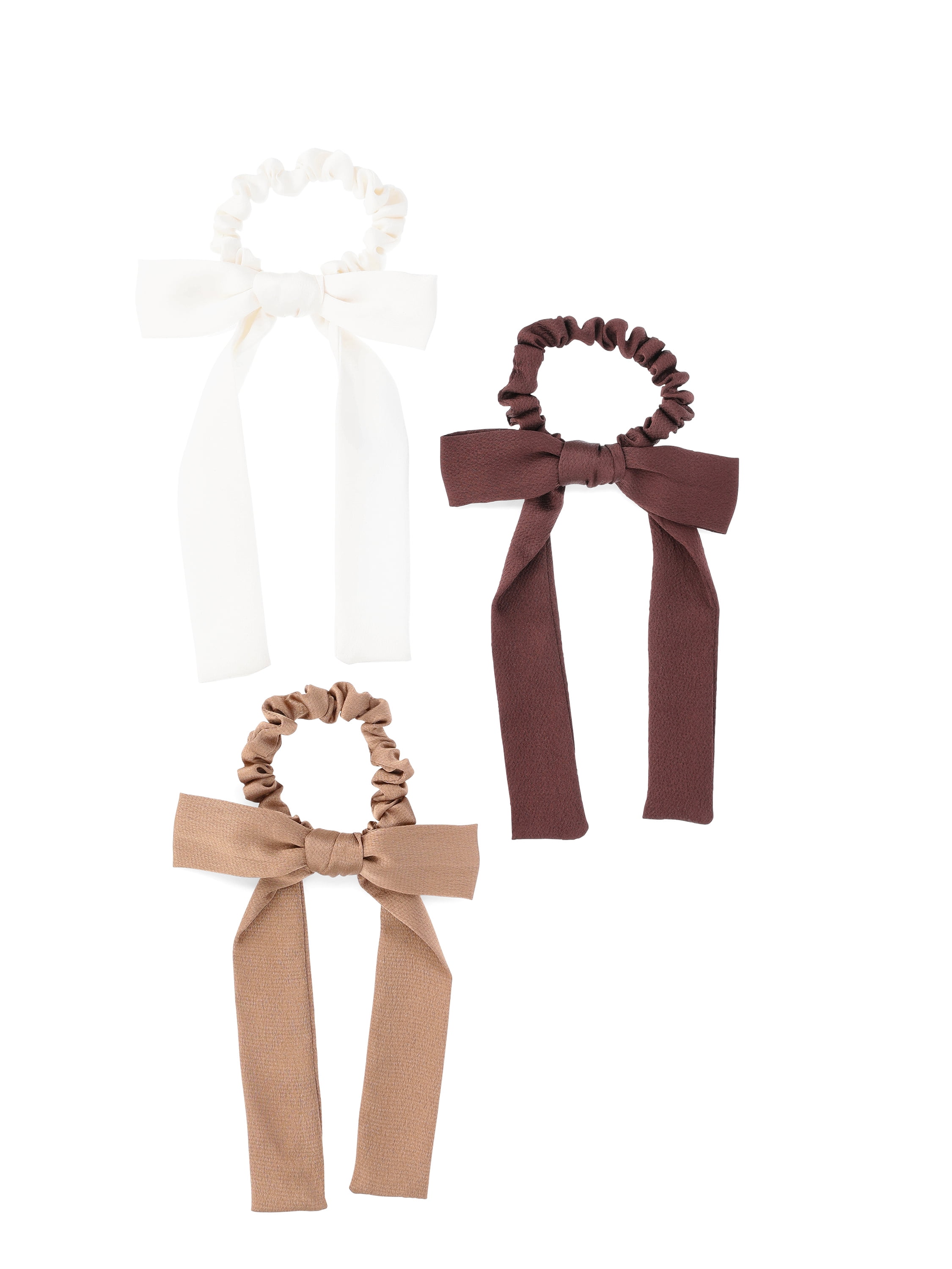 Time and Tru Women's Long Bow Ties, Tan