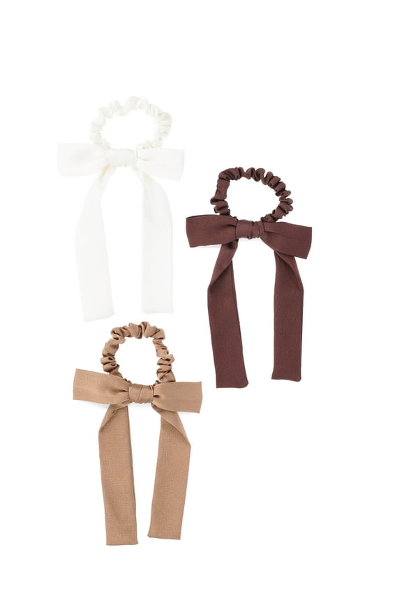 Women's Long Bow Ties, Tan