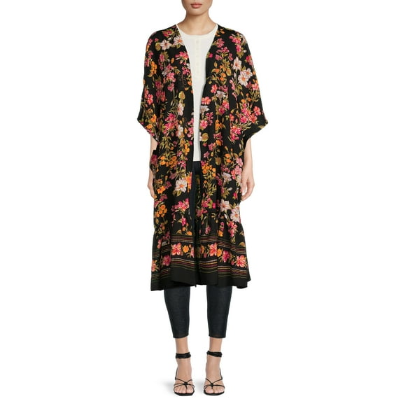 Time and Tru Women's Long Printed Duster